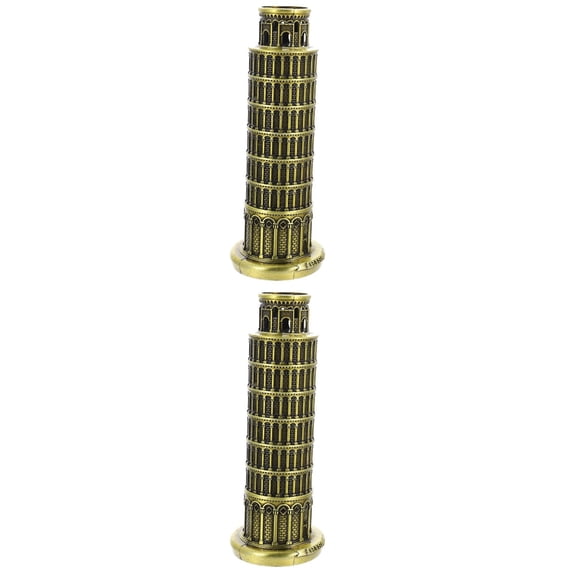 FRCOLOR 2pcs Italian Building Model Italian Leaning Tower Of Pisa Sculpture Home Desktop Ornament