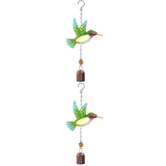FRCOLOR 2pcs Metal Wind Bell Garden Hanging Decor 3D Animal Wind Chime Hanging Adornment