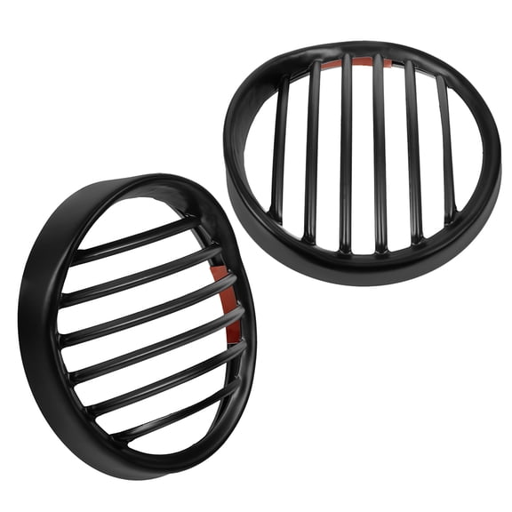FRCOLOR 2pcs Motorcycle Headlight Grille Covers Retro Style Headlamp Protector Front Light Guard For Electric And Motorbikes Universal Fit