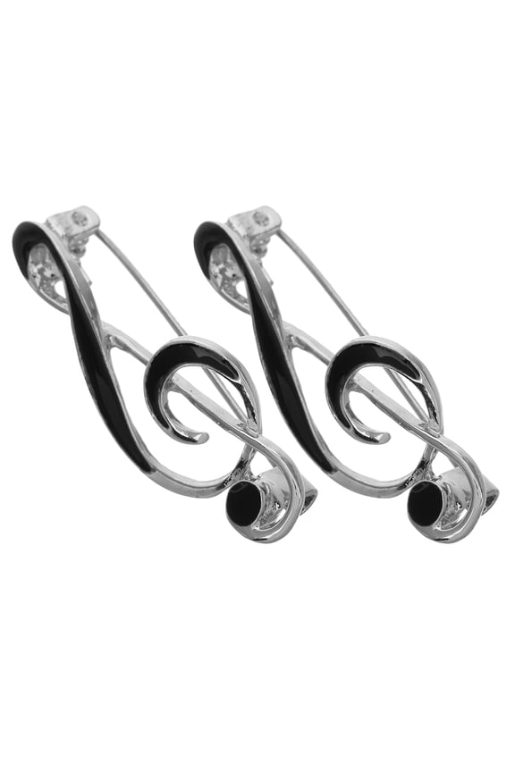 2pcs Musical Brooch Pin Music Note Brooch Pins Retro Rock Hip Pop Jewelry For Women Men Wedding Christmas Costume Accessories