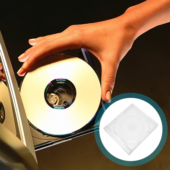 TAILTOSS 2Pcs Clear Plastic Cd Storage Cases for Home Office Travel Compact and Reusable Design