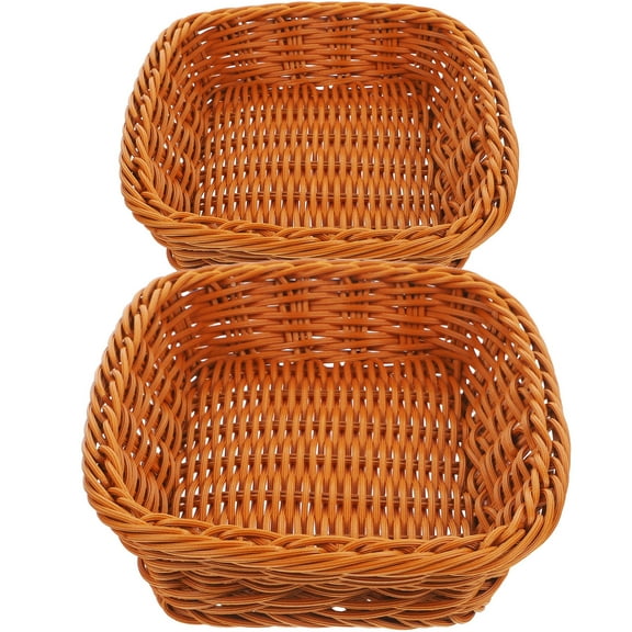 FRCOLOR 2pcs Plastic Basket Square Countertop Pantry Basket Bread Proofing Basket