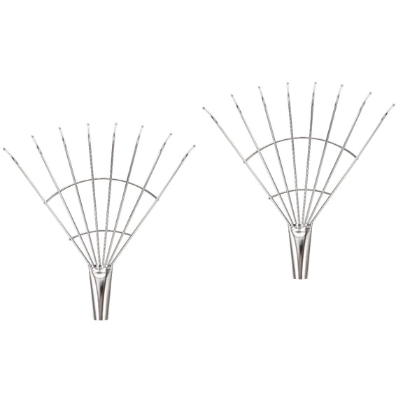 TAILTOSS 2-Pack Stainless Steel Garden Rake with 8 Teeth for Soil Loosening and Weeding, Outdoor Tool