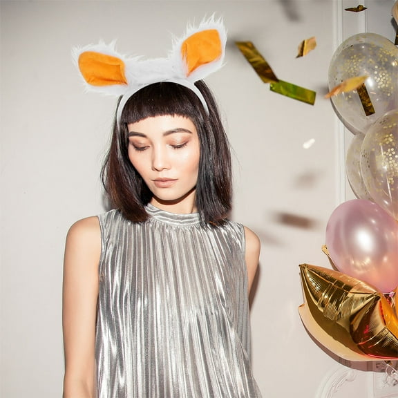 KAKOWELY plush horn hair hoop sheep ear shape for adults 2Pack