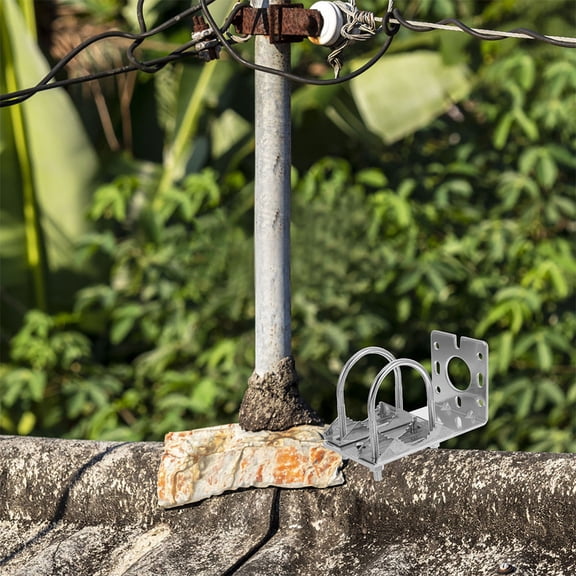 FRCOLOR 2pcs Pole Mount Brackets For Antenna Outdoor Antenna Mounting Pole Rack Aluminum Alloy Antenna Mount Pole Brackets Pole Bracket