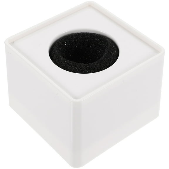 FRCOLOR 2pcs Portable ABS Injection Molding Square Cube Shaped Interview Mic Microphone Logo Flag Station Logo (White)