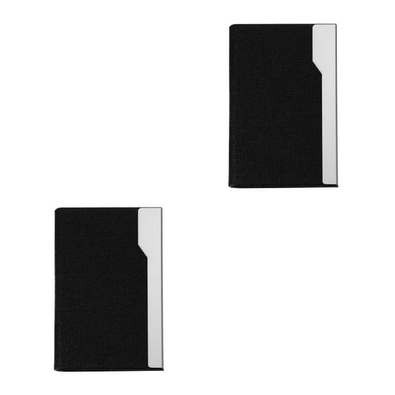 FRCOLOR 2pcs Portable Business Cards Case Creative PU Name Cards Container Cards Holder