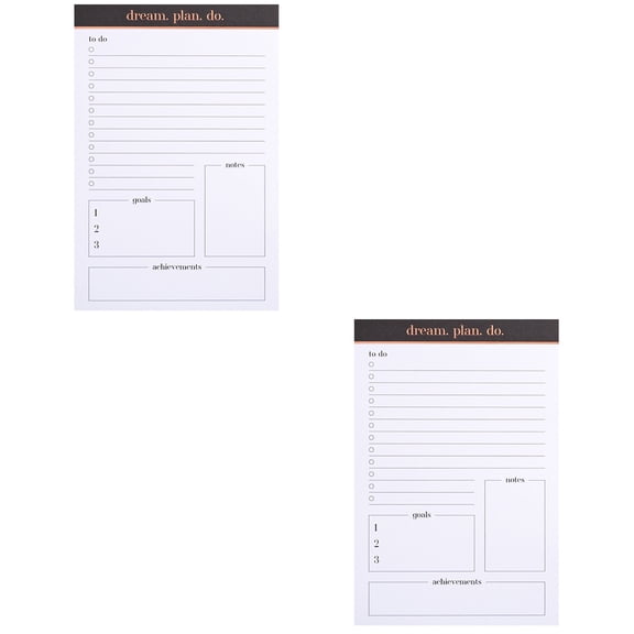 TAILTOSS  Assorted Color Daily Desk Notepad for Home Planning and Organizing 2Pcs