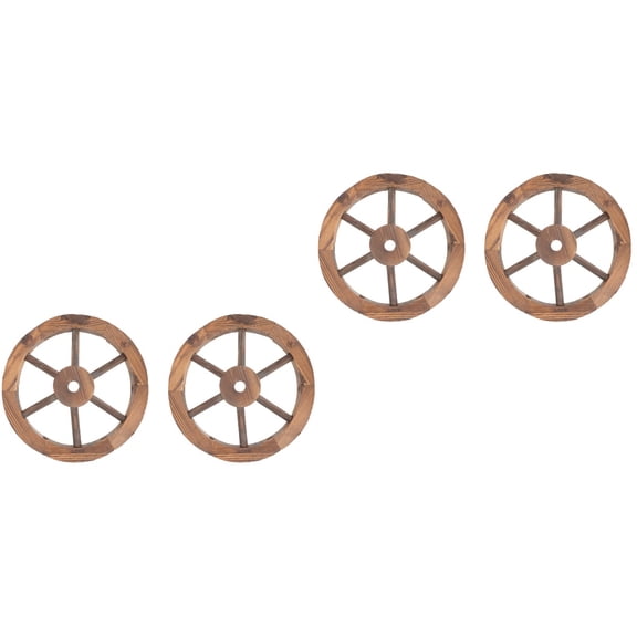 TAILTOSS Wooden Wagon Wheel Decor Beige Vintage Wall Hanging for Home 2Pcs