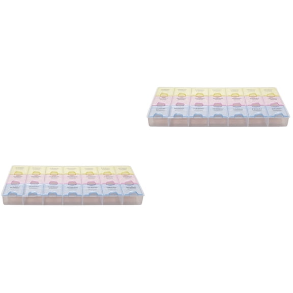 FRCOLOR 2pcs Reusable Daily Organizer Weekly Portable Travel Portable Organizer for Travel