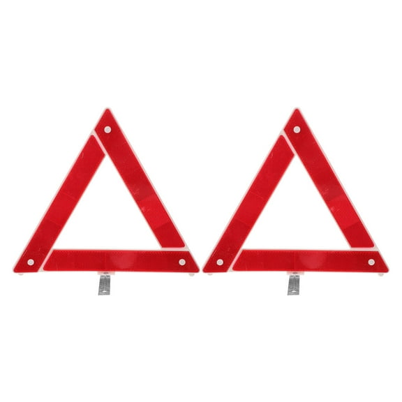 FRCOLOR 2pcs Reflective Triangles for Highway Safety Emergency Vehicle Warning Signs Roadside Safety Reflective Tripod