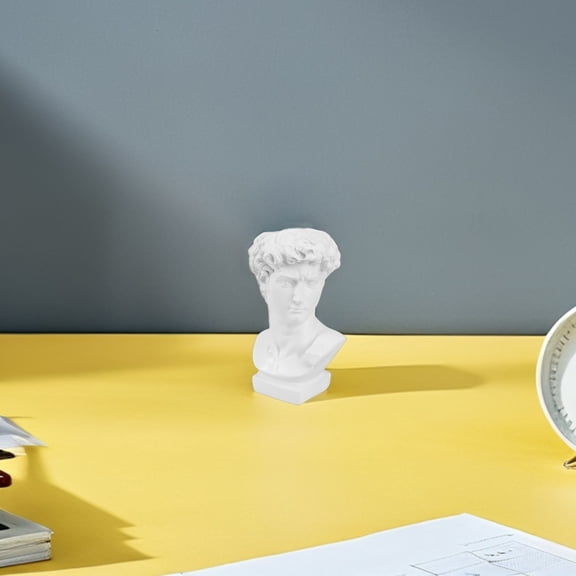 FRCOLOR 2pcs Roman Statue Decor Vase Statue Sculpture Decor Novelty Statue Head Aesthetic Vase Desk Statue Resin Stationery Holder Pen Container