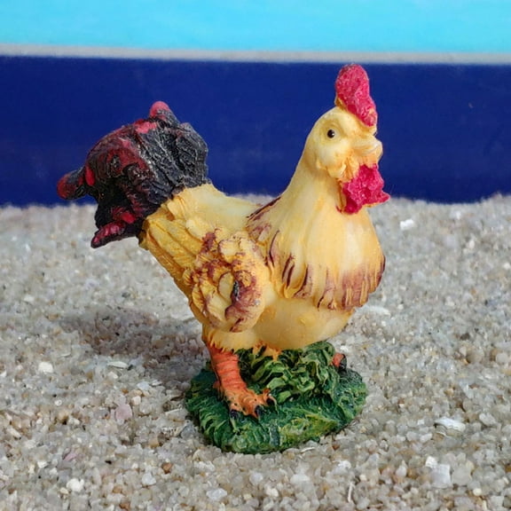 LABSERRON Assorted Color Resin Rooster Figurines Home Decoration 2Pcs