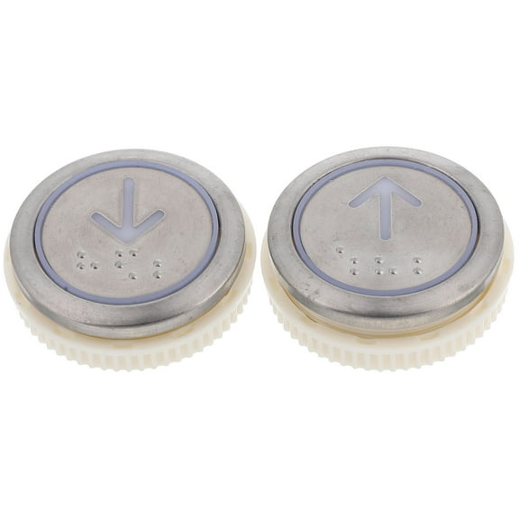 FRCOLOR 2pcs Round Elevator Button Panel with Braille Stainless Steel Elevator Replacements Button for Commercial Home Elevator Accessories
