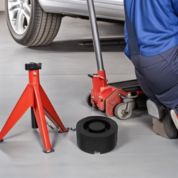 LABSERRON 2Pcs Durable Black Rubber Jack Stand Pads with Antislip Surface for Versatile Use