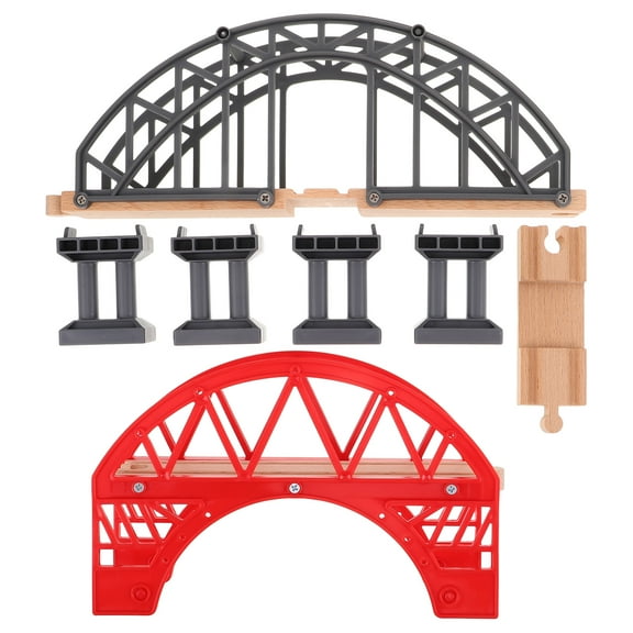 FRCOLOR 2pcs Simulated Track Railway Bridge Little Train Track Bridge Model Bridge Track Train Scene Bridge Toy Train Bridge Railway Bridge Toy Wooden Train Track Accessory