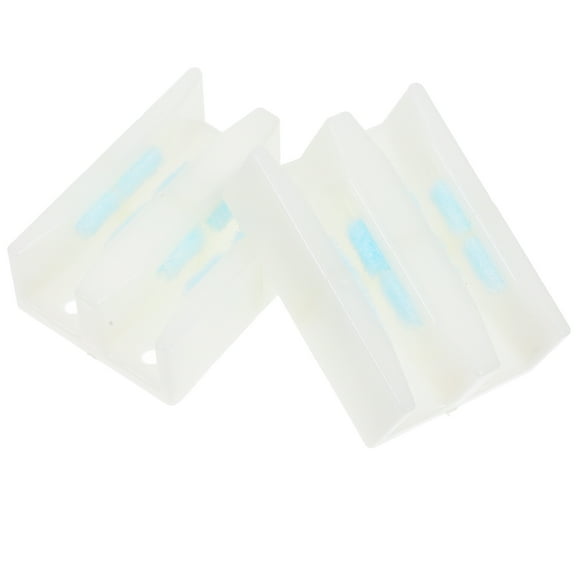 FRCOLOR 2pcs Sliding Shower Door Bottom Guide Track Pulley and Wheel for Glass Doors with Door Stopper and Guide