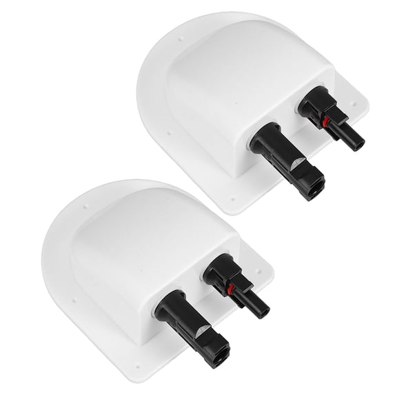 FRCOLOR 2pcs Solar Cable Entry Gland Waterproof Double Cable Connector Cover Dual Wire Entry Housing For Solar Panels Roof Wire Entry Glands