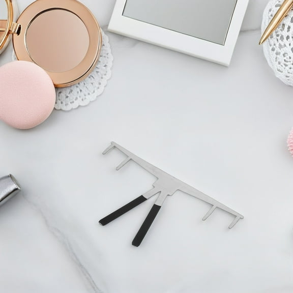 FRCOLOR 2pcs Stainless Steel Eyebrow Shaper Tool with Three-Point Positioning Precision Eyebrow Measuring Rulers for Symmetrical Brows for Eyebrow Shaping
