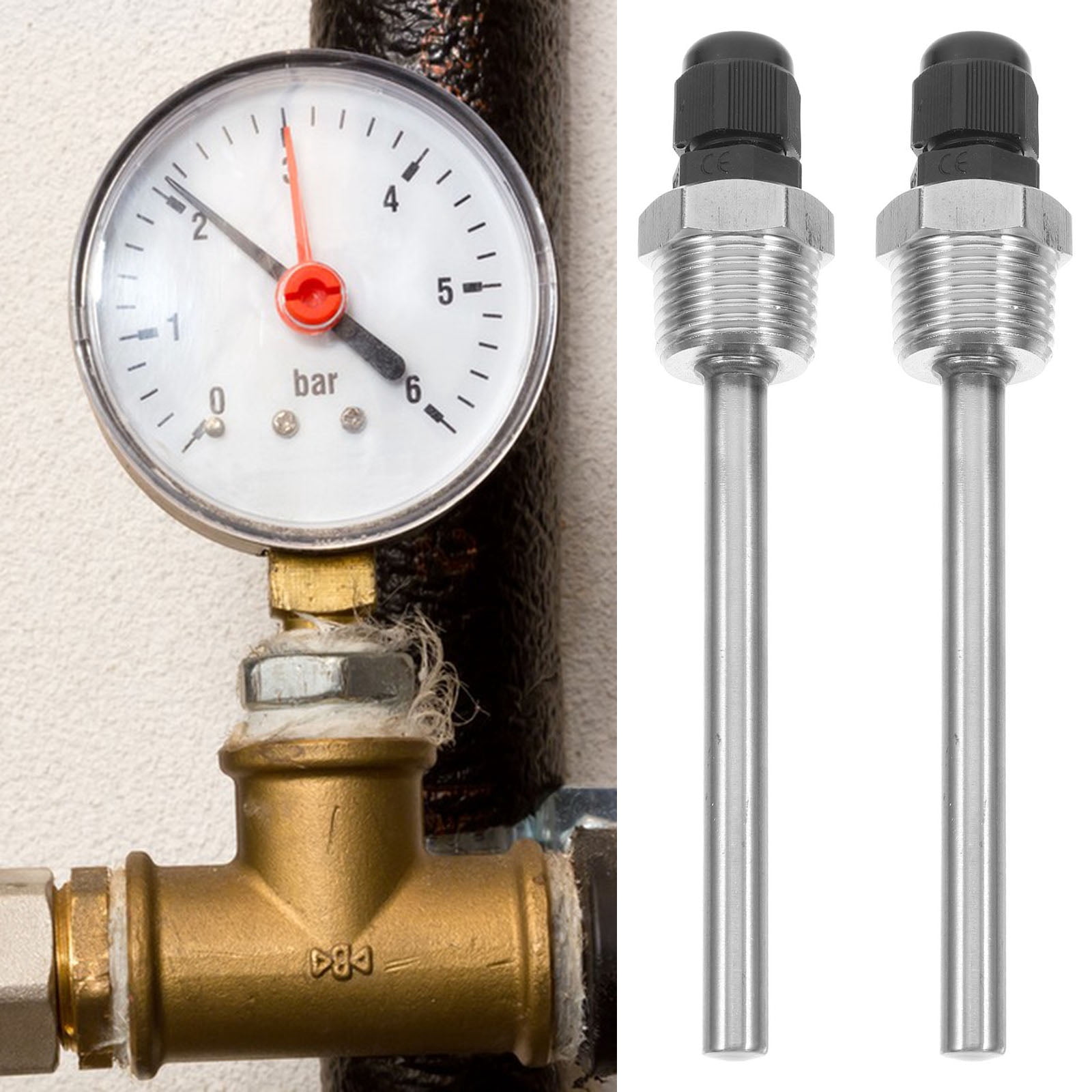 Fr Sensor FRCOLOR 2pcs Stainless Steel Temperature Sensor for Water Heater ...