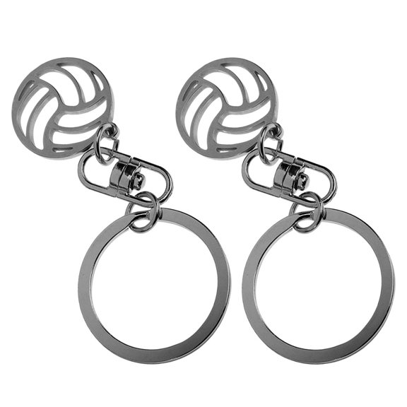 FRCOLOR 2pcs Stylish Volleyball Keychain With Stainless Steel Pendant Volleyball Shape Key Ring Holder For Backpacks And Handbags