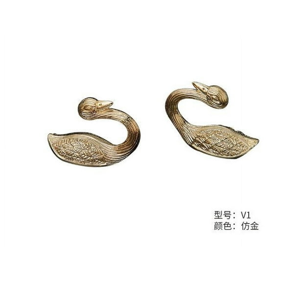 FRCOLOR 2pcs Swan Shaped Curtain Holdbacks Metal Window Curtain Side Holders For Wall Antique Brass Curtain Tieback Hook Pull Backs For Drapes Window Home Decoration