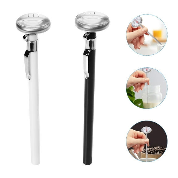 WASHWEPE Water Thermometer Silver 2Pcs 5.3x1.1In