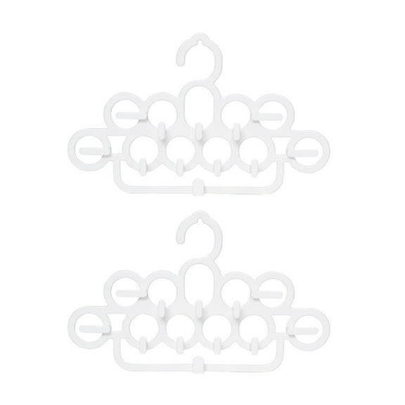 UPOUART 2-Pack White Belt Tie and Scarf Hangers with Elegant No-Scratch Design for Organized Closet Storage