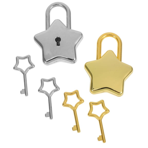 FRCOLOR 2pcs Travel Padlock Star Piggy Bank Padlock Travel Luggage Lock Diary Book Lock