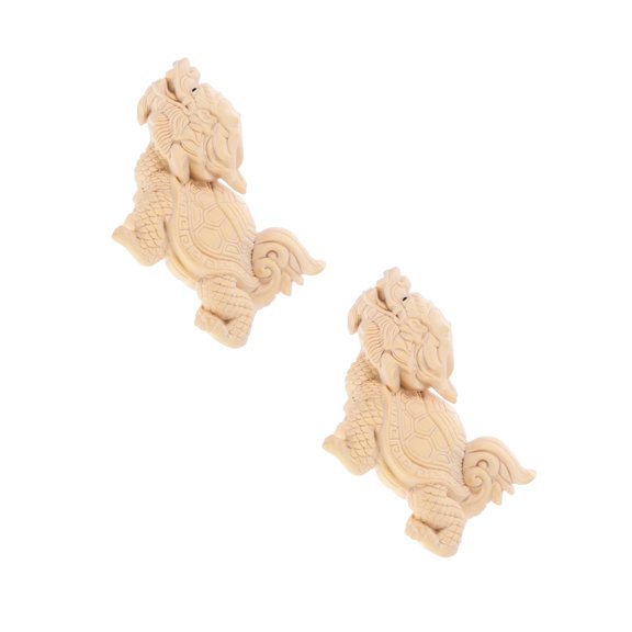 FRCOLOR 2pcs Unique Dragon Turtle Craft Decorative Dragon Turtle Statue Delicate Wooden Craft
