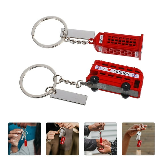 LABSERRON Train Key Chains Pendant Keychain Zinc Alloy 2Pcs Home Decoration