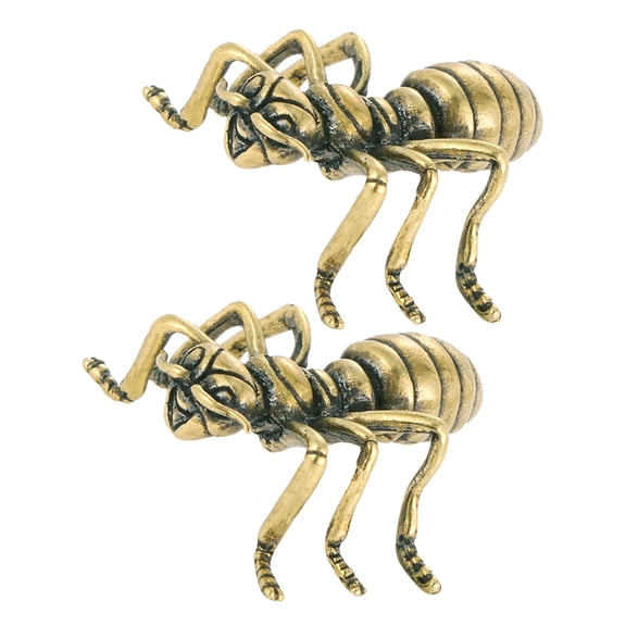 FRCOLOR 2pcs Vintage Copper Ants Figurines Miniature Ants Sculptures Metal Ants Ornaments Ants Statues Spring Insect Decor