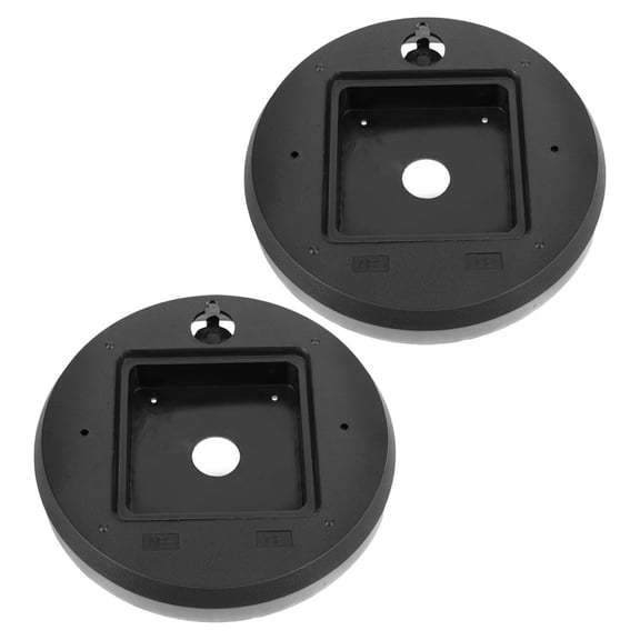 WASHWEPE Clock Back Cover Abs Black For Clock Movement Parts 2Pcs 4.7In Diameter