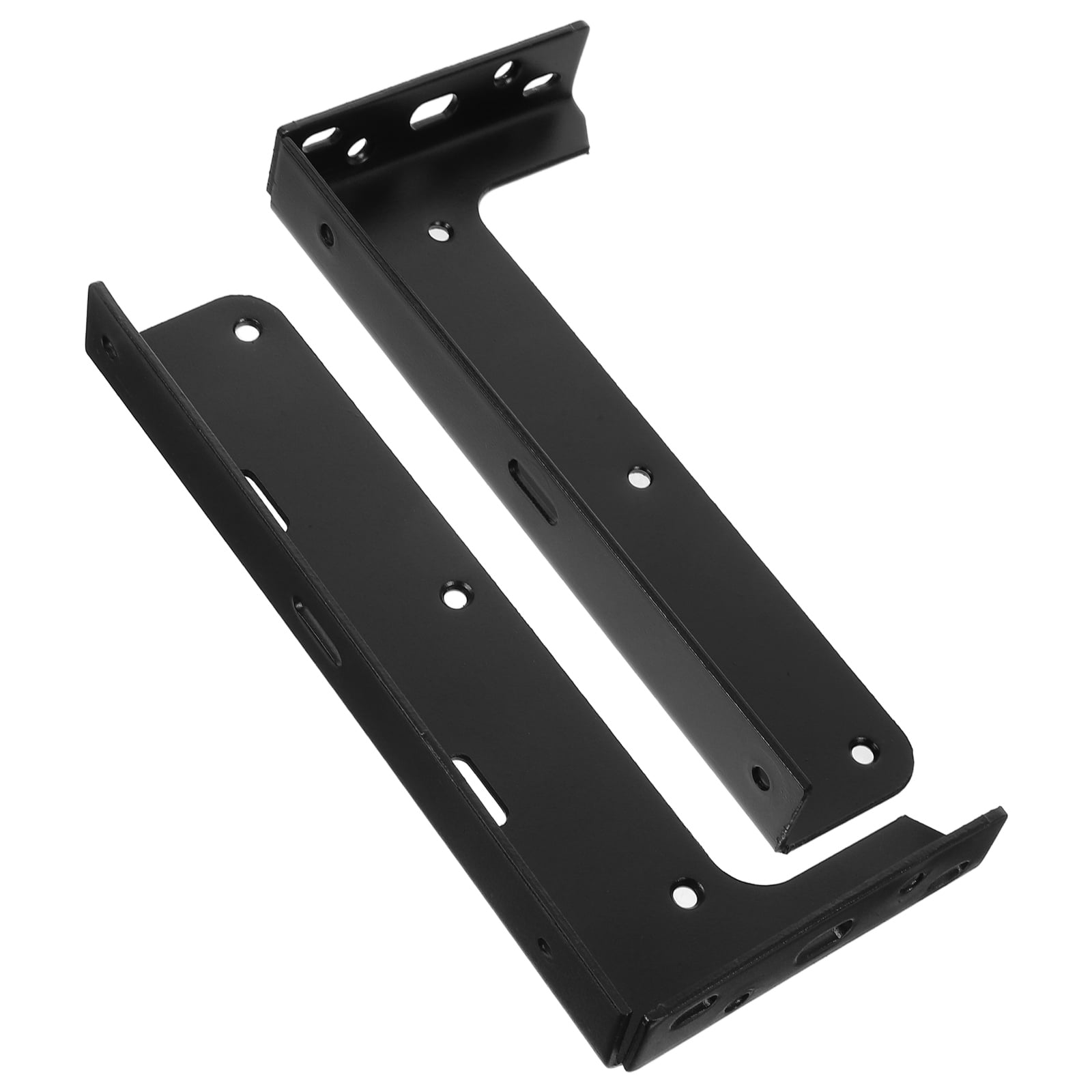 FRCOLOR 2pcs Wall Mounted Shelf Brackets For Cabinet Installation Heavy Duty Black Metal L Brackets For Floating Shelves For Kitchen And Bathroom