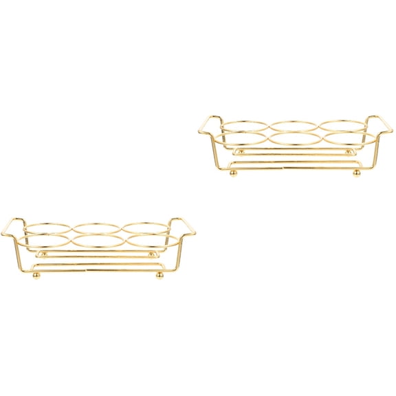 TAILTOSS  2Pcs Golden Multi-Hole Wine Glass Organizer for Home and Kitchen