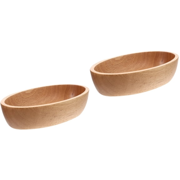 FRCOLOR 2pcs Wood Serving Tray Kitchen Food Dessert Plate Home Snack Tray Home Kitchen Serving Plate