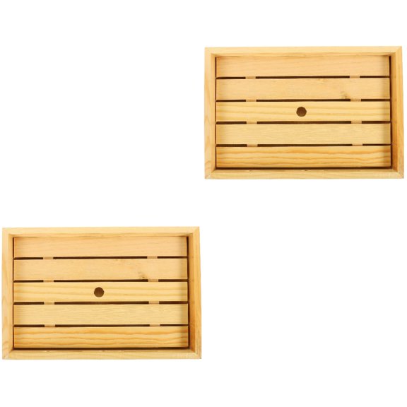 FRCOLOR 2pcs Wooden Sushi Tray Japanese Style Sushi Case Sushi Display Tray Sashimi Plate Sushi Serving Tray