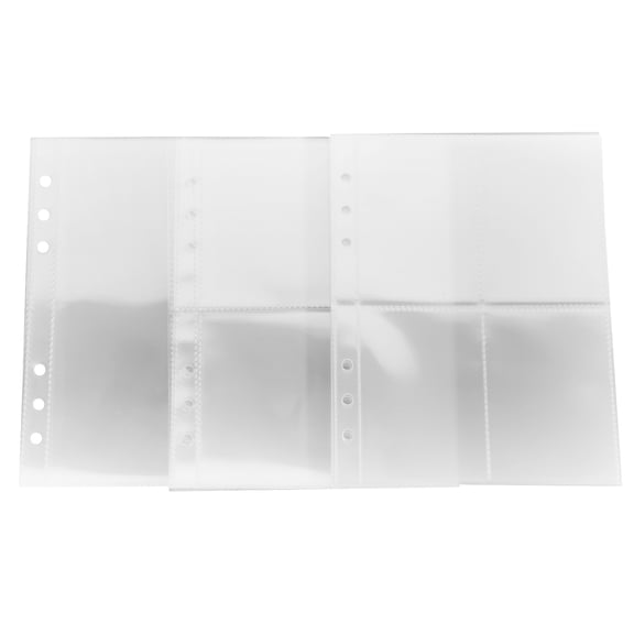 WASHWEPE Card Binder Sheets Card Album Refill Pages Transparent PP 3Pcs