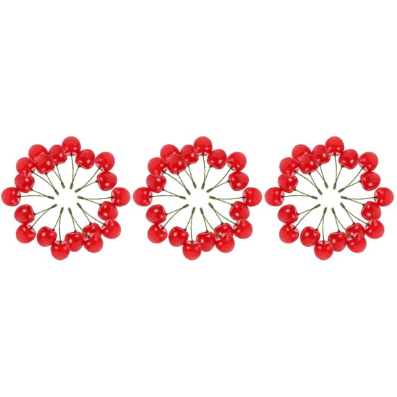 FRCOLOR  3 Count Cherry Shsped Cake Toppers False Artificial Child