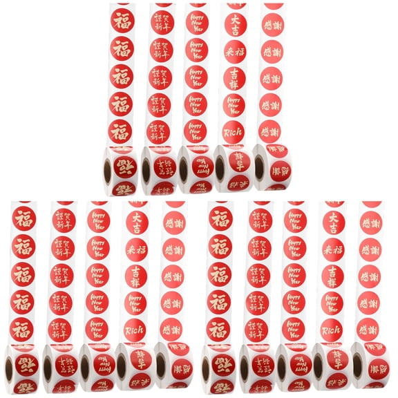 CIMAXIC Red Chinese New Year Sealing Stickers Easy to Paste and Remove