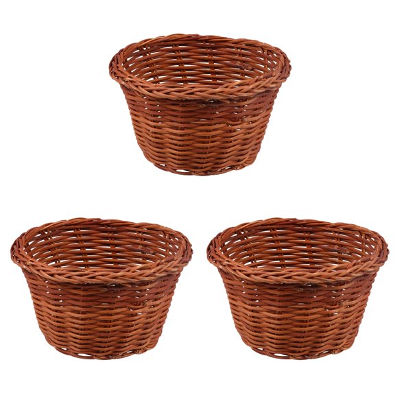 CIMAXIC Brown Wicker Easter Baskets for Party and Home Decoration 3Pcs