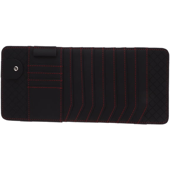 CIMAXIC  3 Set Car Sun Visor Organizer Document Storage Case Black