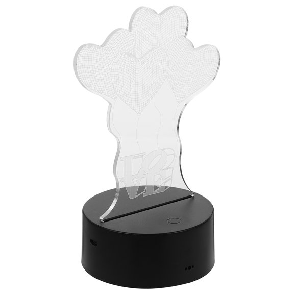 FRCOLOR 3 D 3d Lamp Illusion Heart LED Heart-shaped Desk Baby