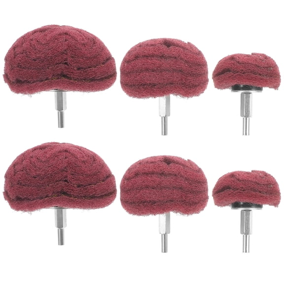 FRCOLOR 3 Pcs Abrasive Pads Polishing Wheel for Drill Buffing Wool Red