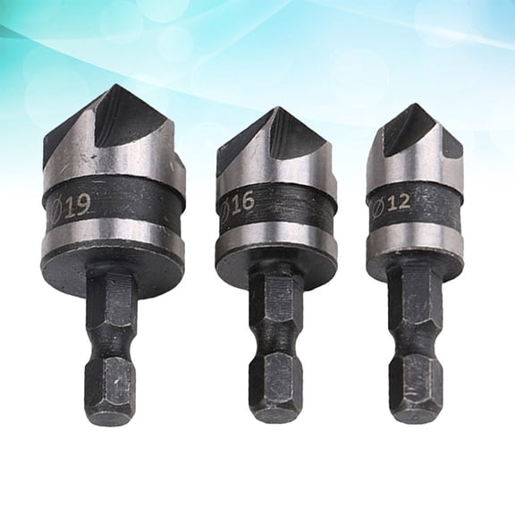 FRCOLOR 3 Pcs Deburring Tool Bit Countersink Drill Woodworking Hole Opener