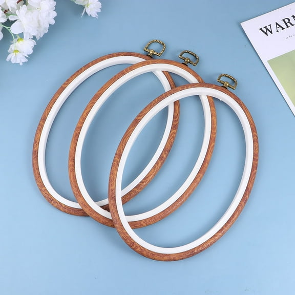 FRCOLOR  3 Pcs Embroidery Frames Manual Wooden for Elliptical