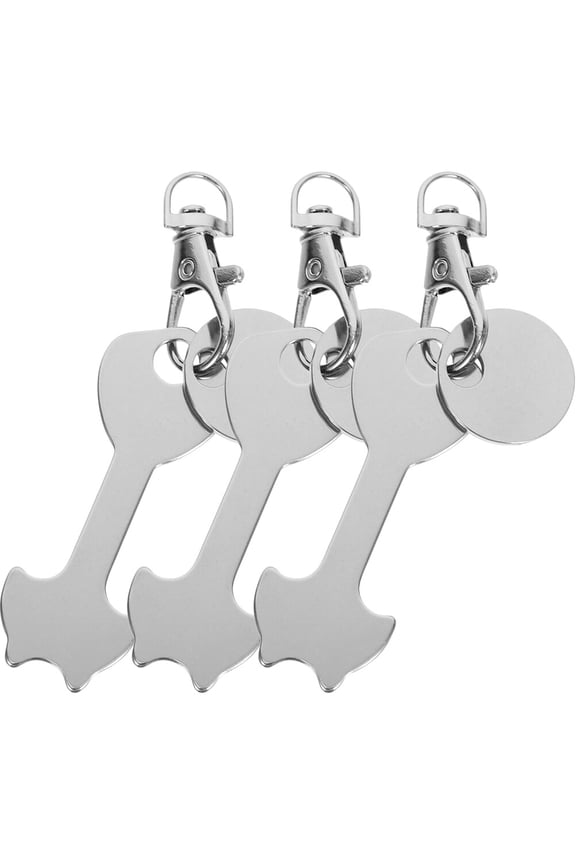3-Pack Shopping Token Keychains with Swivel Clasp, Portable Cart Holders for Easy Access and Secure Use