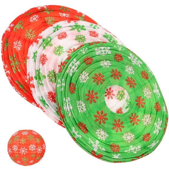 FRCOLOR 3 Pcs Large Paper Lantern Xmas Christmas Snowflake Tree
