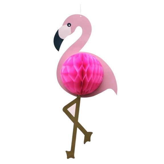 FRCOLOR 3 Pcs Party Hanging Decor Flamingo Honeycomb Pink Balls Tablecloth Tropical Decorations