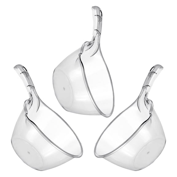 FRCOLOR Set of 3 Clear Plastic Water Spoons, Lightweight Kitchen Utensils, 29x18x10 cm, and Easy to Clean